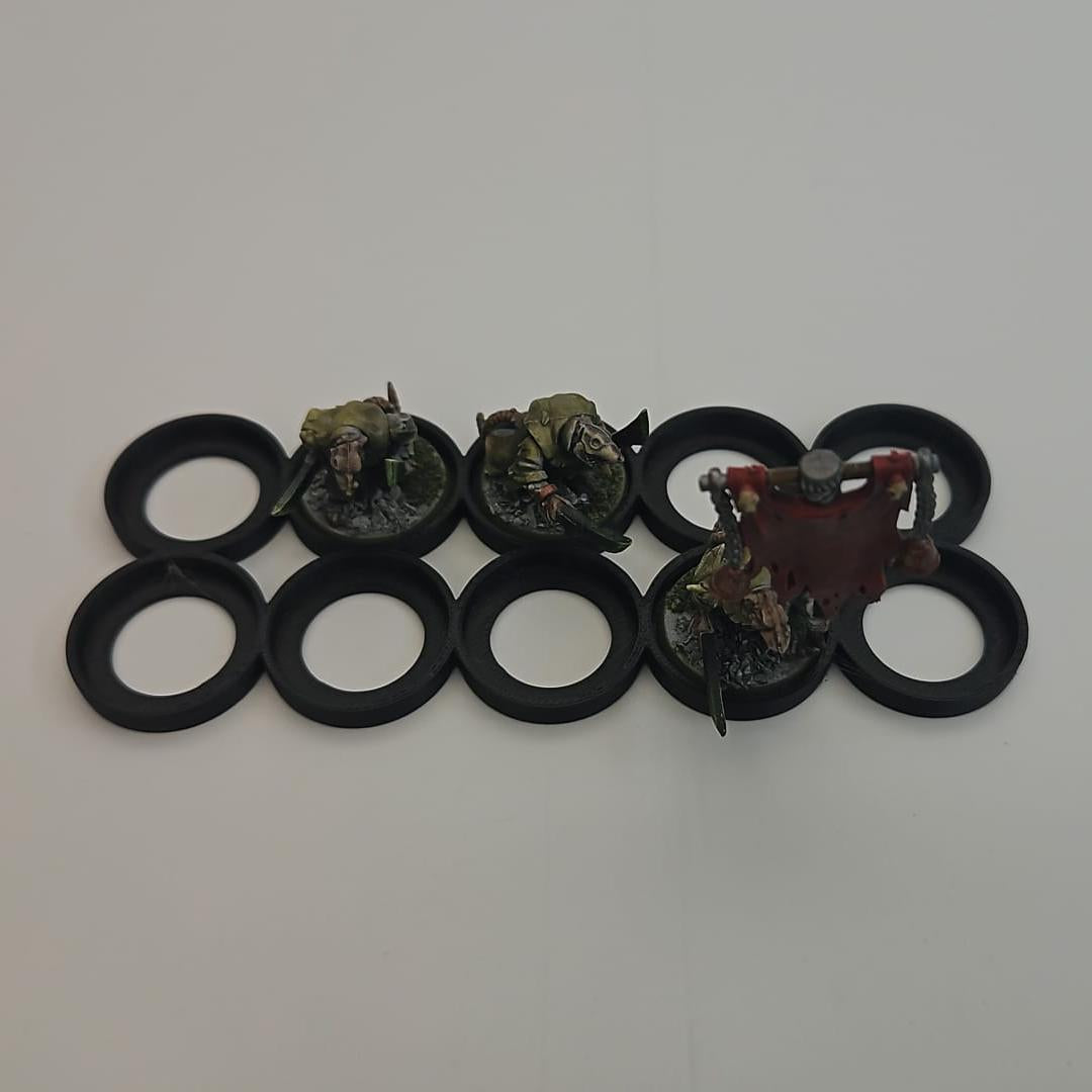 Black 25mm 10 model 2 straight rank shape movement tray for Tabletop Wargaming