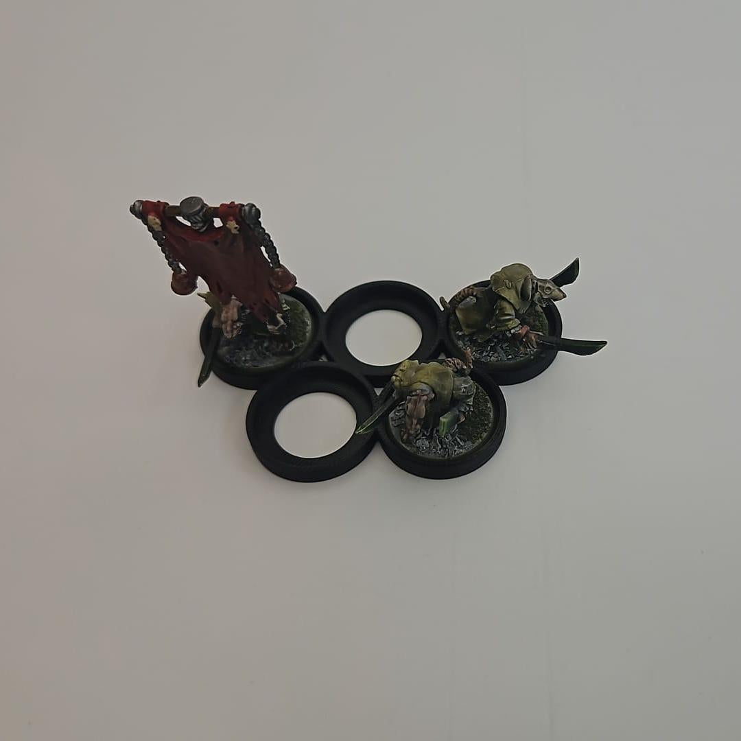 Black 25mm 5 model cloud shape movement tray for Tabletop Wargaming