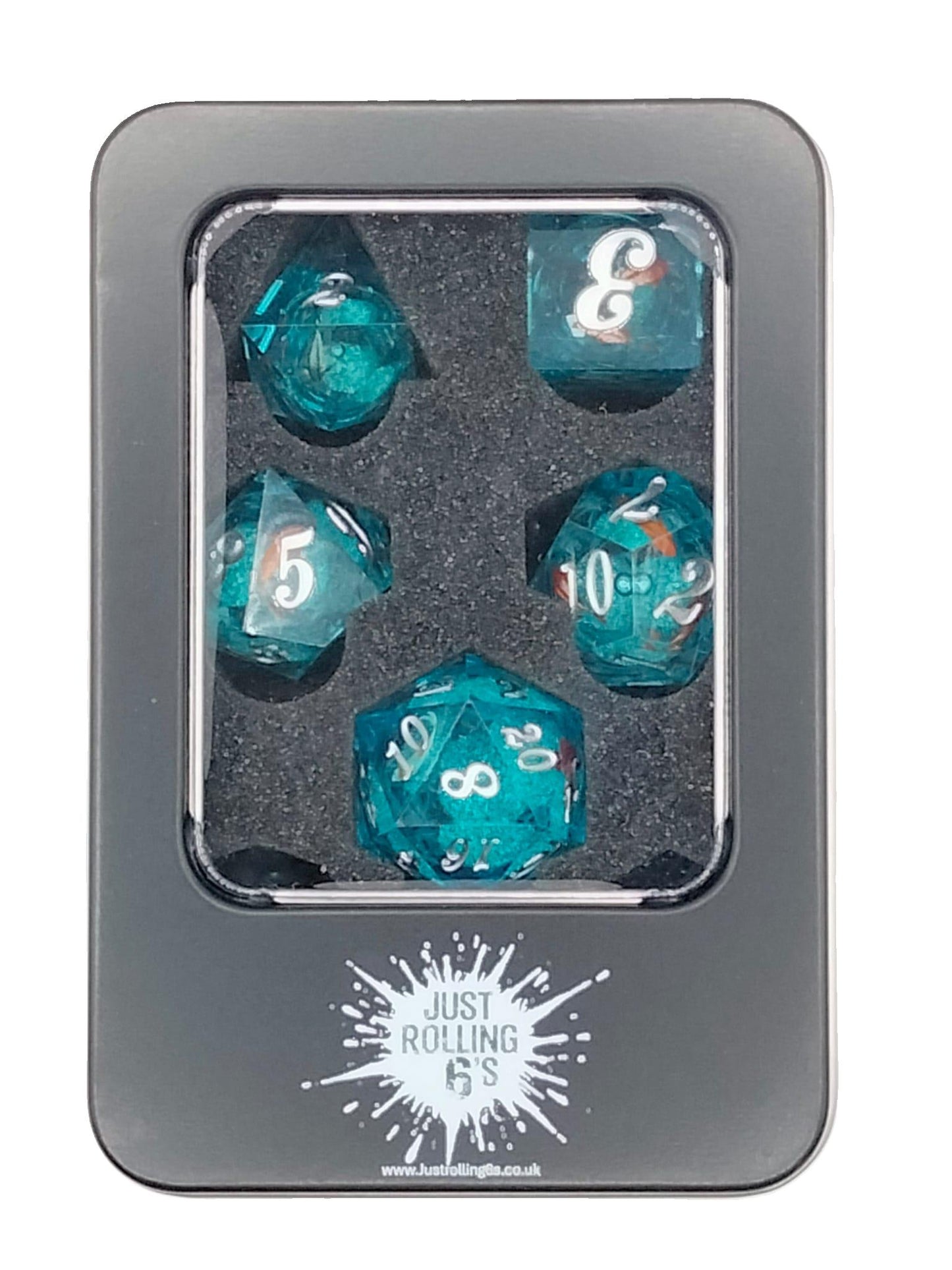 Light Blue Liquid Core Dice Set