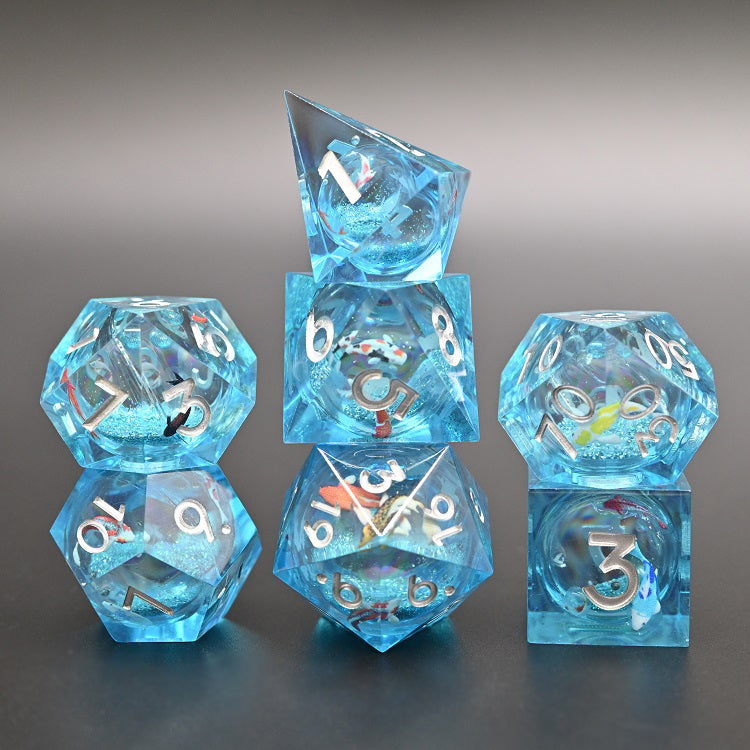 Light Blue Liquid Core Dice Set