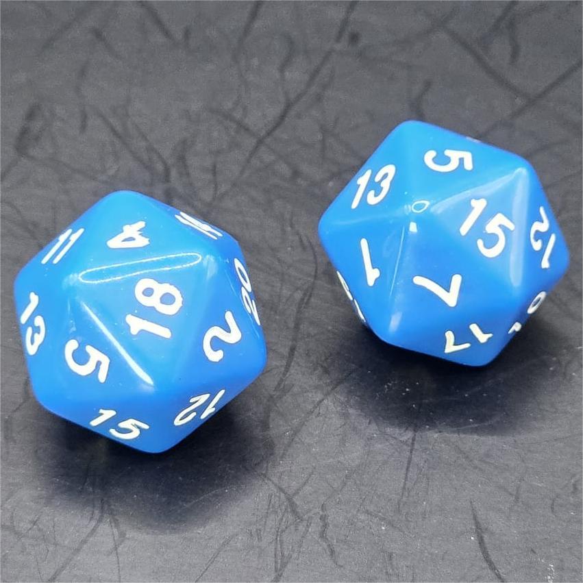 Pack of Blue 20mm D20 Dice