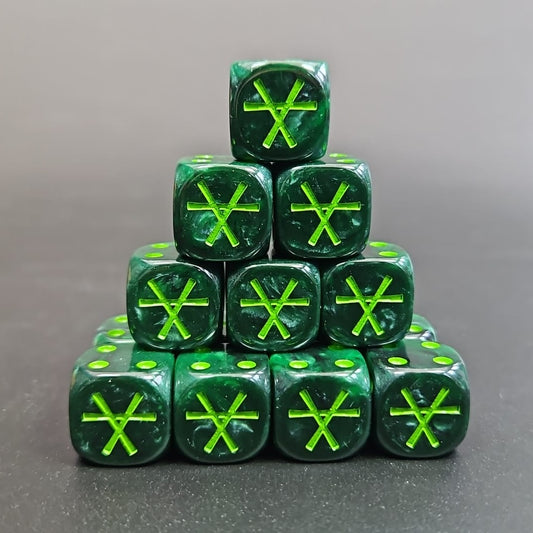 Pack of 16mm Warpstone Rat Fancy Round Edge Dice Things