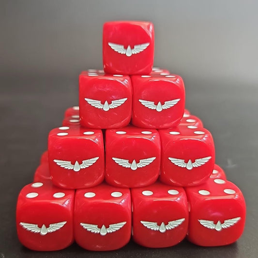 Pack of 16mm Blood and Angels Wings Rounded Edge Dice