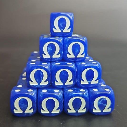 Pack of 16mm Ultra, Marine Blue Colour Rounded Edge Dice