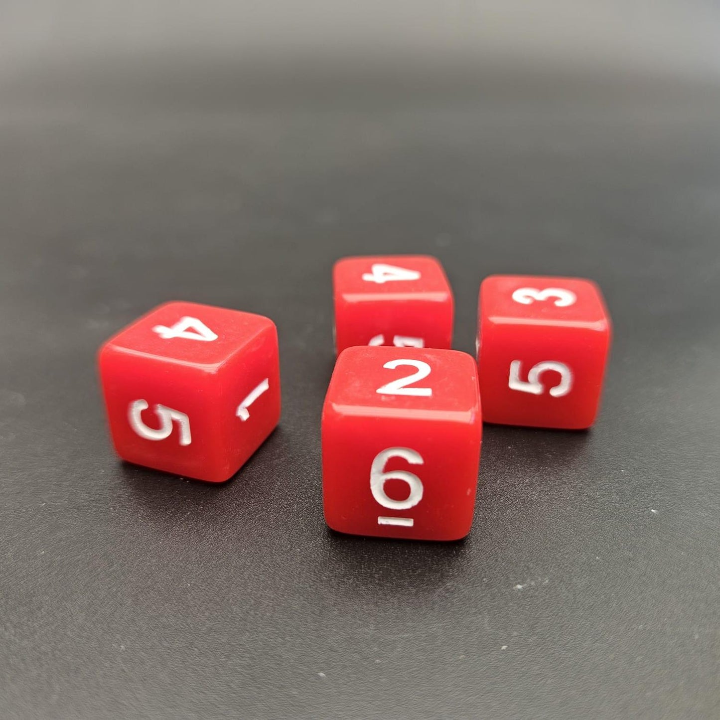 16mm Numbered Sharp Edge / Square Edge D6 Dice Red