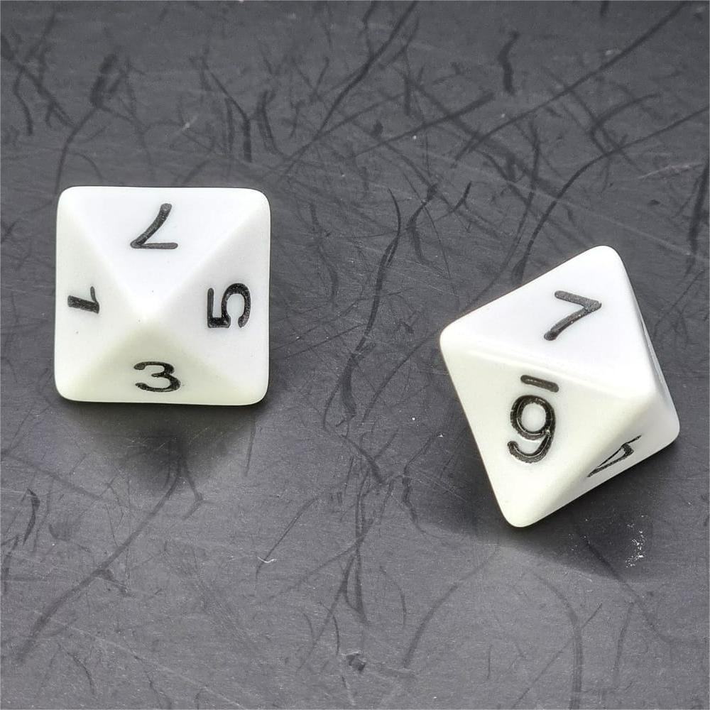 Pack of White 20mm D8 Dice