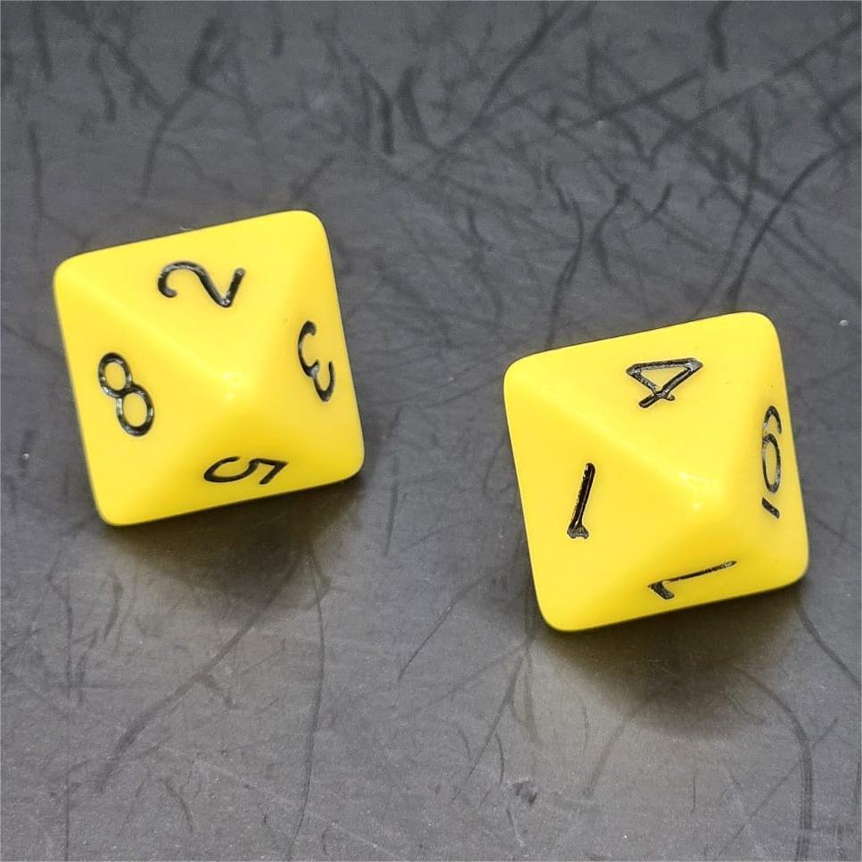 Pack of Yellow 20mm D8 Dice