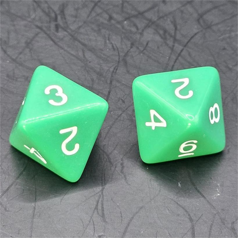 Pack of Green 20mm D8 Dice
