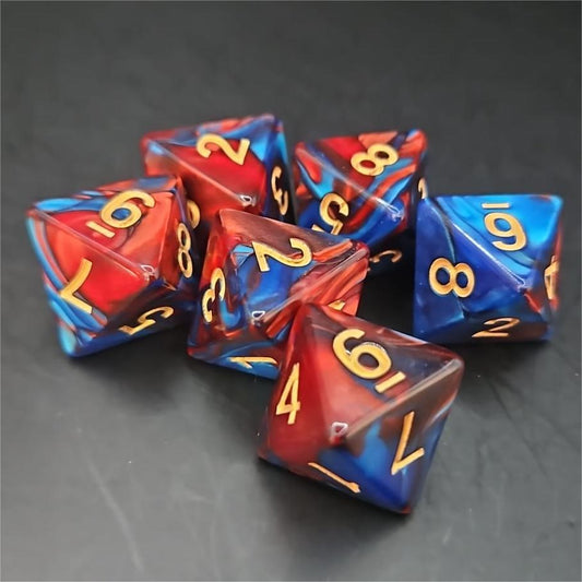 Red and Blue D8 20mm Acrylic Dice