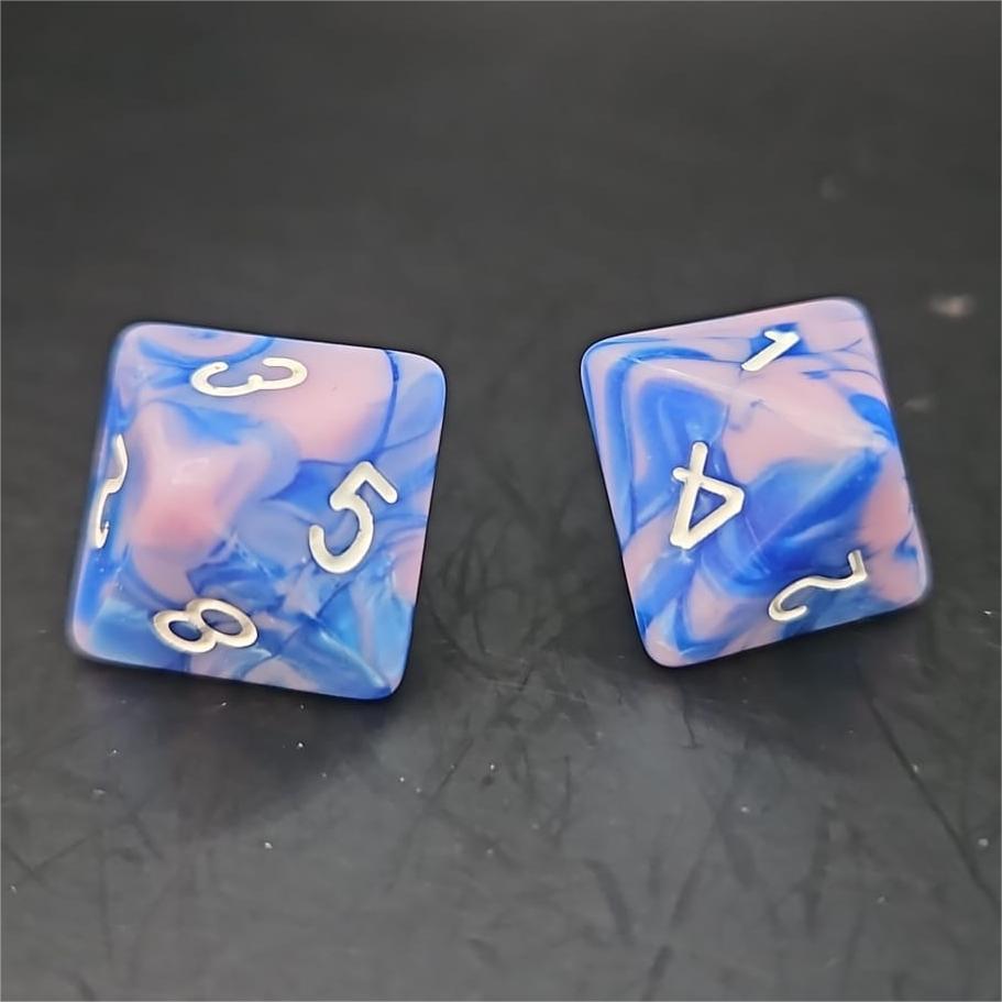 Blue and Pink D8 20mm Acrylic Dice