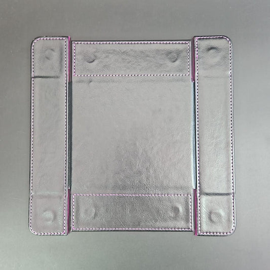 Screaming Pink Square Magnetic Dice Tray with PU Leather backing