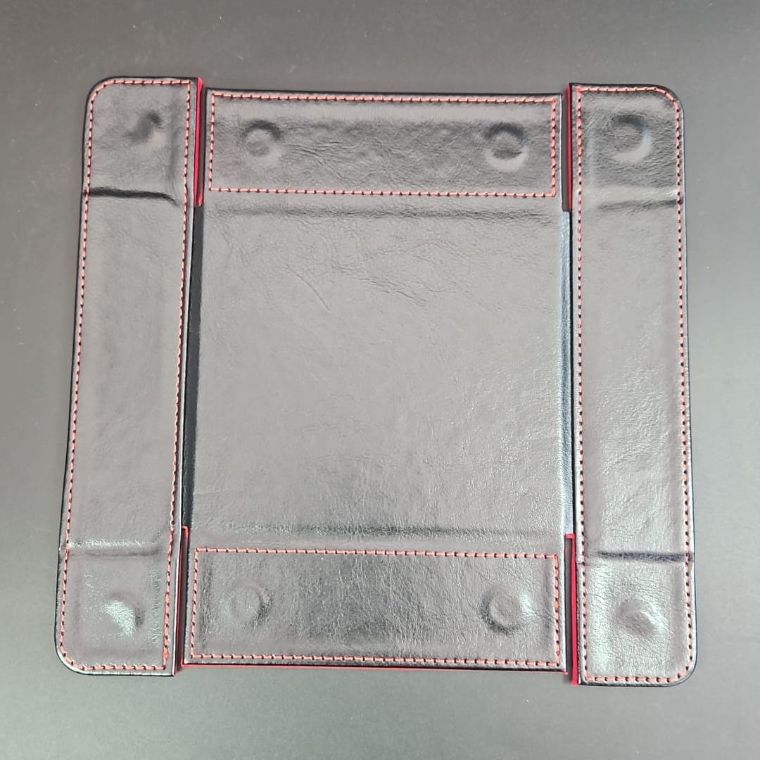Gory Red Square Magnetic Dice Tray with PU Leather backing