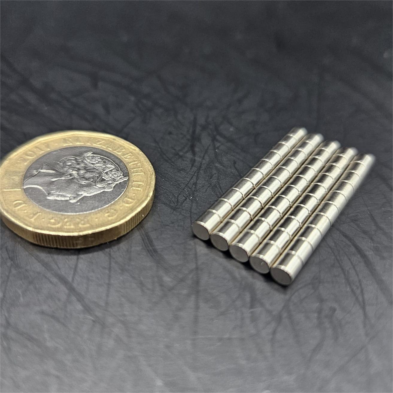 3mm Diameter 3mm thick Round N52 Magnets for Miniatures and Bases