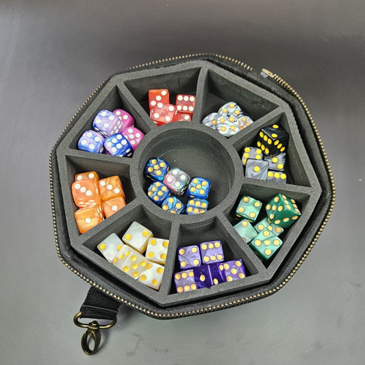 Octagonal Dice Organiser and Rolling Tray for Role playing Games and Tabletop Wargames