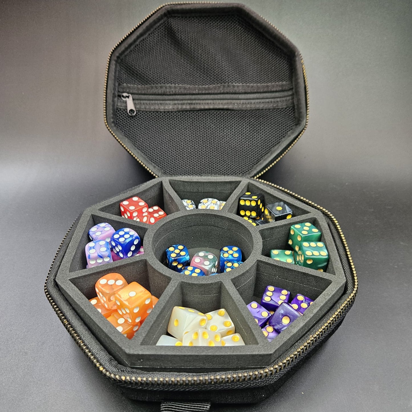 Octagonal Dice Organiser and Rolling Tray for Role playing Games and Tabletop Wargames