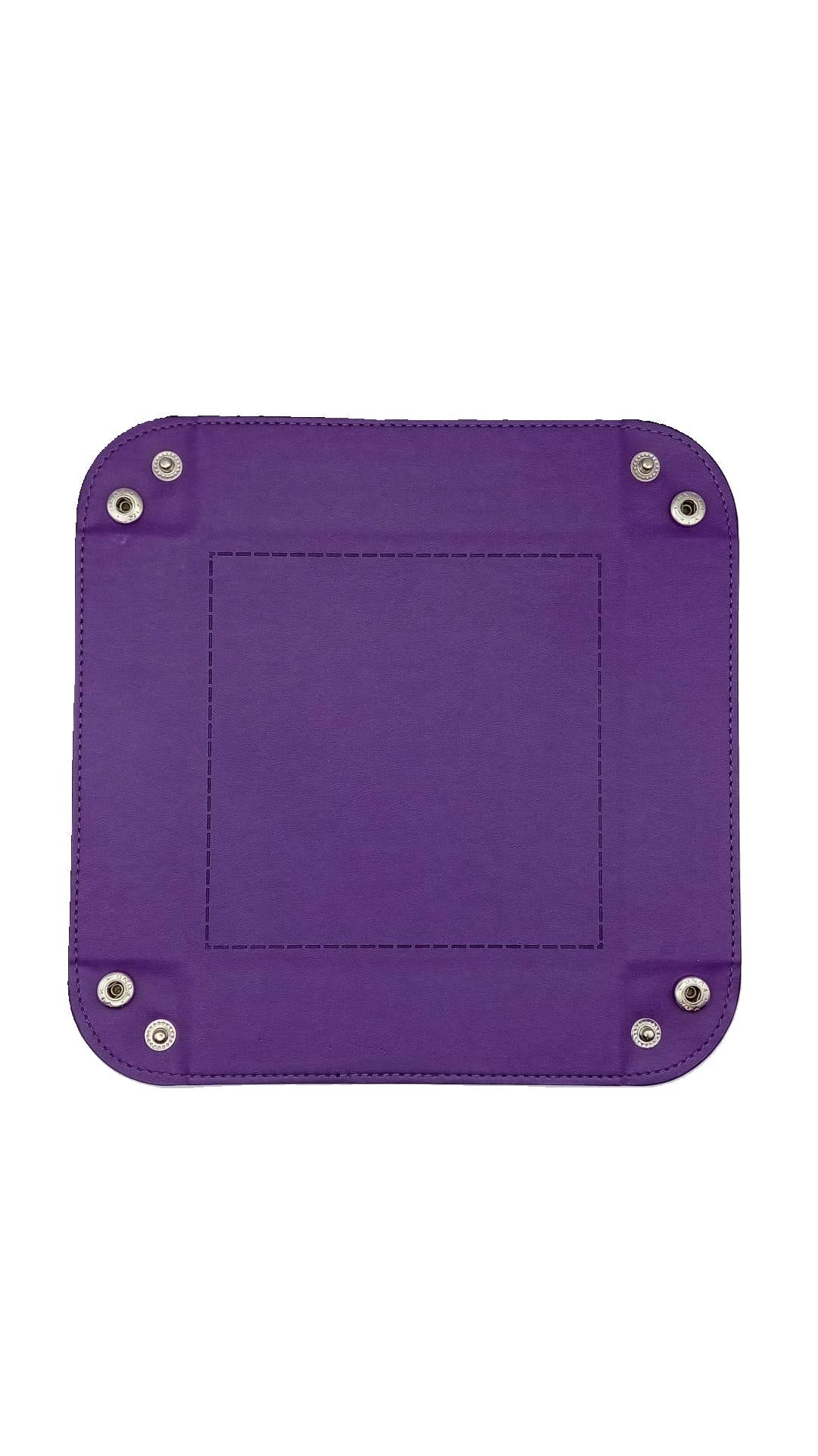 Purple Dice Square Folding Tray with PU Leather backing