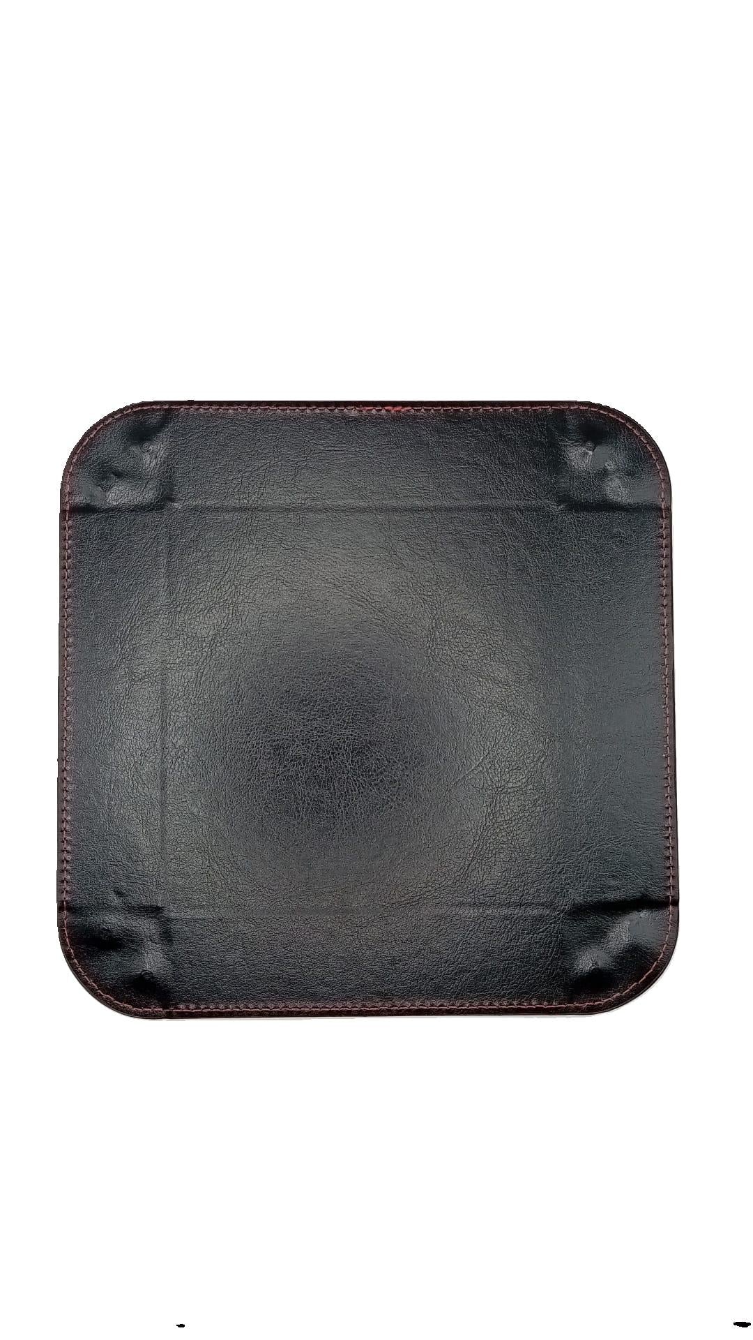Red Dice Square Folding Tray with PU Leather backing