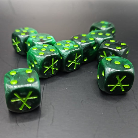 Pack of 16mm Warpstone Rat Fancy Round Edge Dice Things