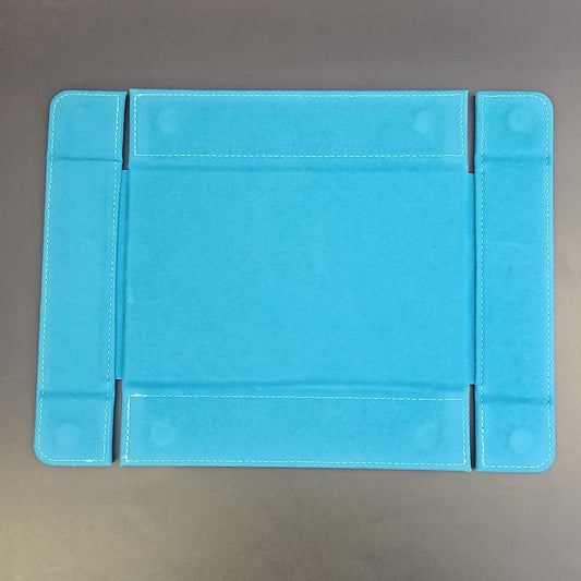 Ultra Blue Rectangular Magnetic Dice Tray with PU Leather backing