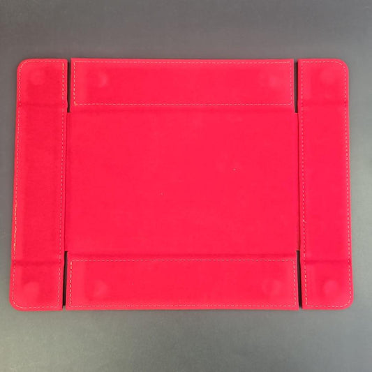 Gory Red Rectangular Magnetic Dice Tray with PU Leather backing