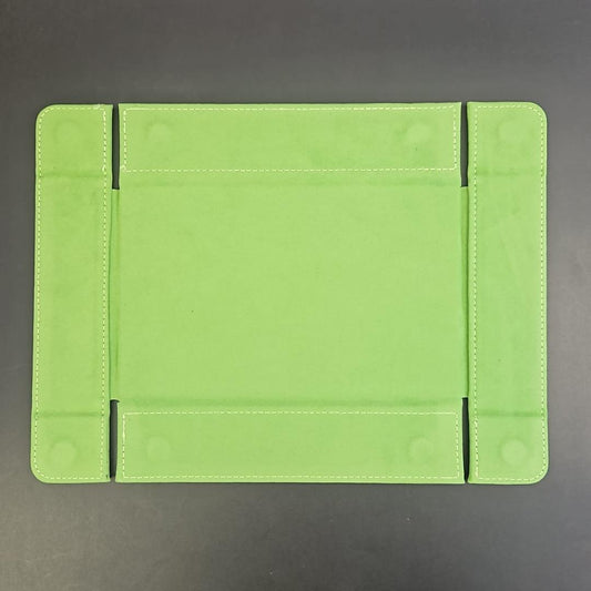 Gobbo Green Rectangular Magnetic Dice Tray with PU Leather backing