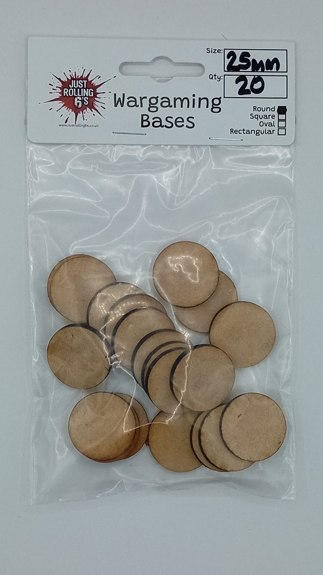 25mm Wooden Round Wargaming Miniature Bases
