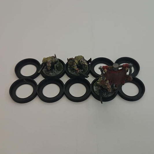 Black 25mm 10 model 2 straight rank shape movement tray for Tabletop Wargaming
