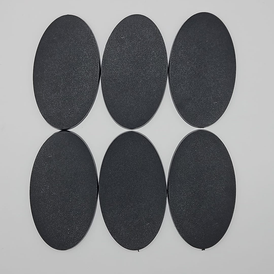 75mm x 42mm Oval Wargaming Miniature Bases (Pack of 6)