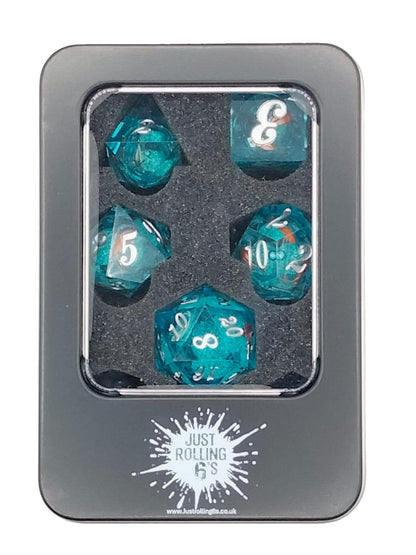 Light Blue Liquid Core Dice Set