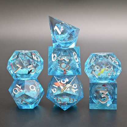 Light Blue Liquid Core Dice Set