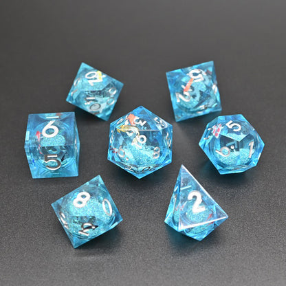 Light Blue Liquid Core Dice Set
