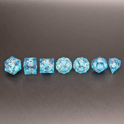 Light Blue Liquid Core Dice Set