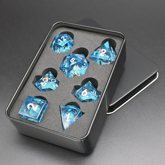 Light Blue Liquid Core Dice Set