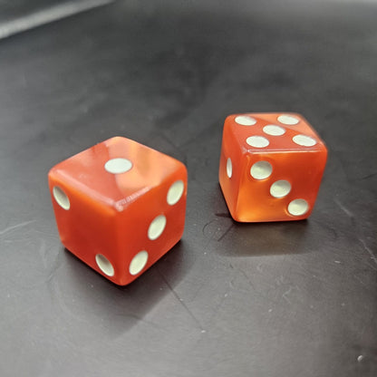 10 Pack of 16mm Acrylic D6 Dark Orange Pearl Straight Edge