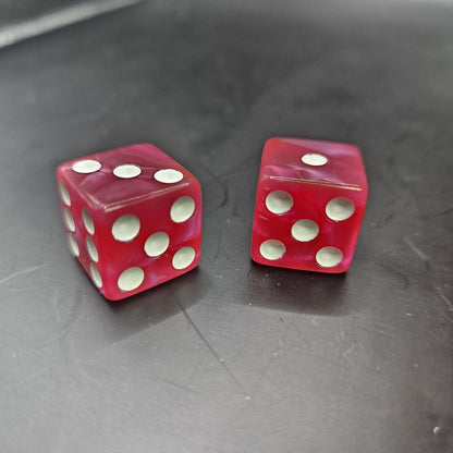 10 Pack of 16mm Acrylic D6 Dark Red Pearl Straight Edge
