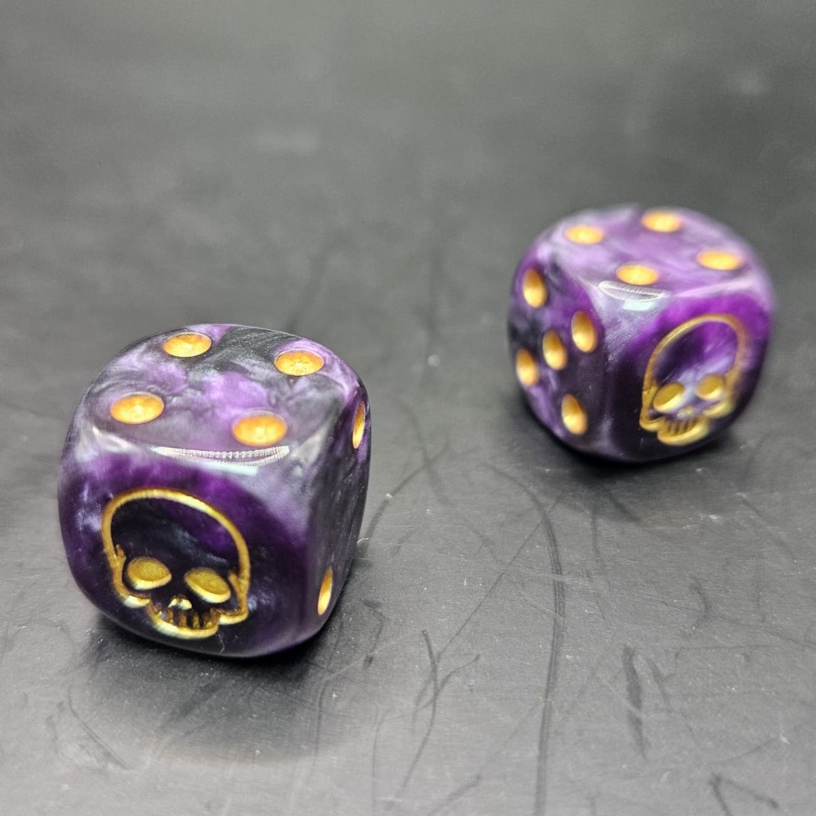 10 Pack of 16mm Death Purple Rot Rounded Edge Dice