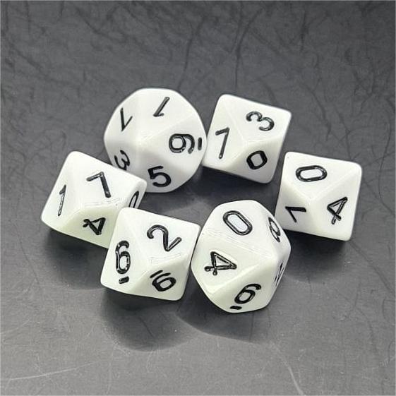 Pack of White 20mm D10 Dice