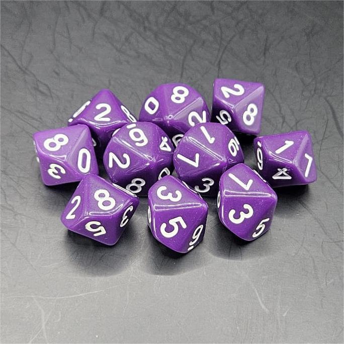 Pack of Purple 20mm D10 Dice