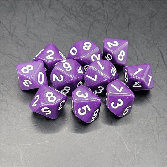 Pack of Purple 20mm D10 Dice