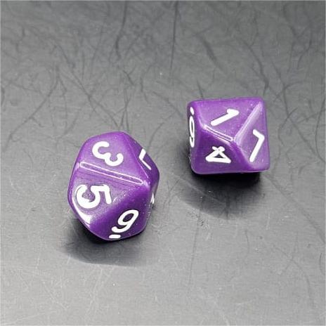 Pack of Purple 20mm D10 Dice