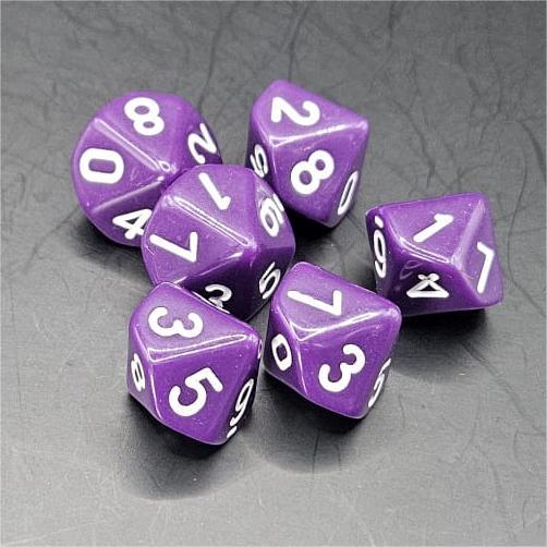Pack of Purple 20mm D10 Dice