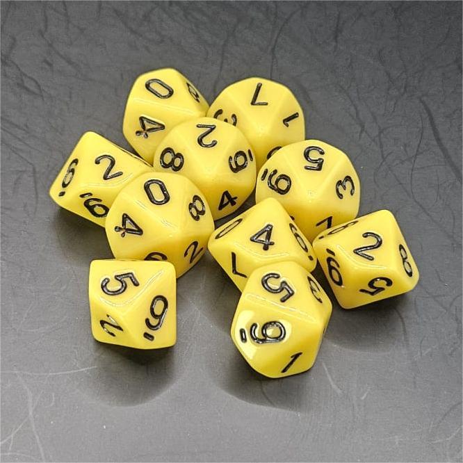 Pack of Yellow 20mm D10 Dice