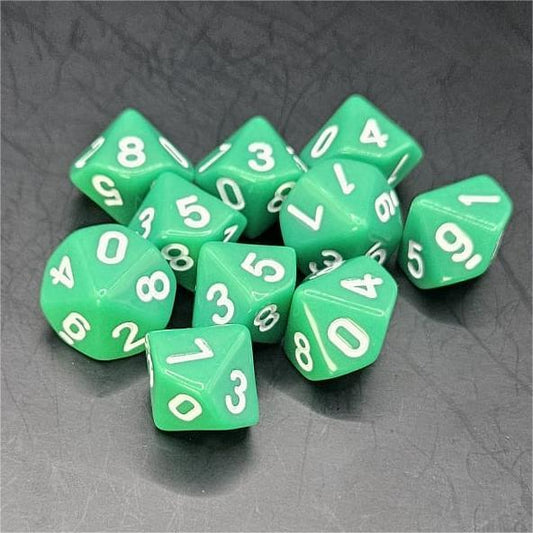 Pack of Green 20mm D10 Dice