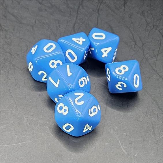 Pack of Blue 20mm D10 Dice
