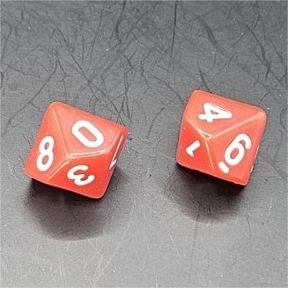 Pack of Red 20mm D10 Dice