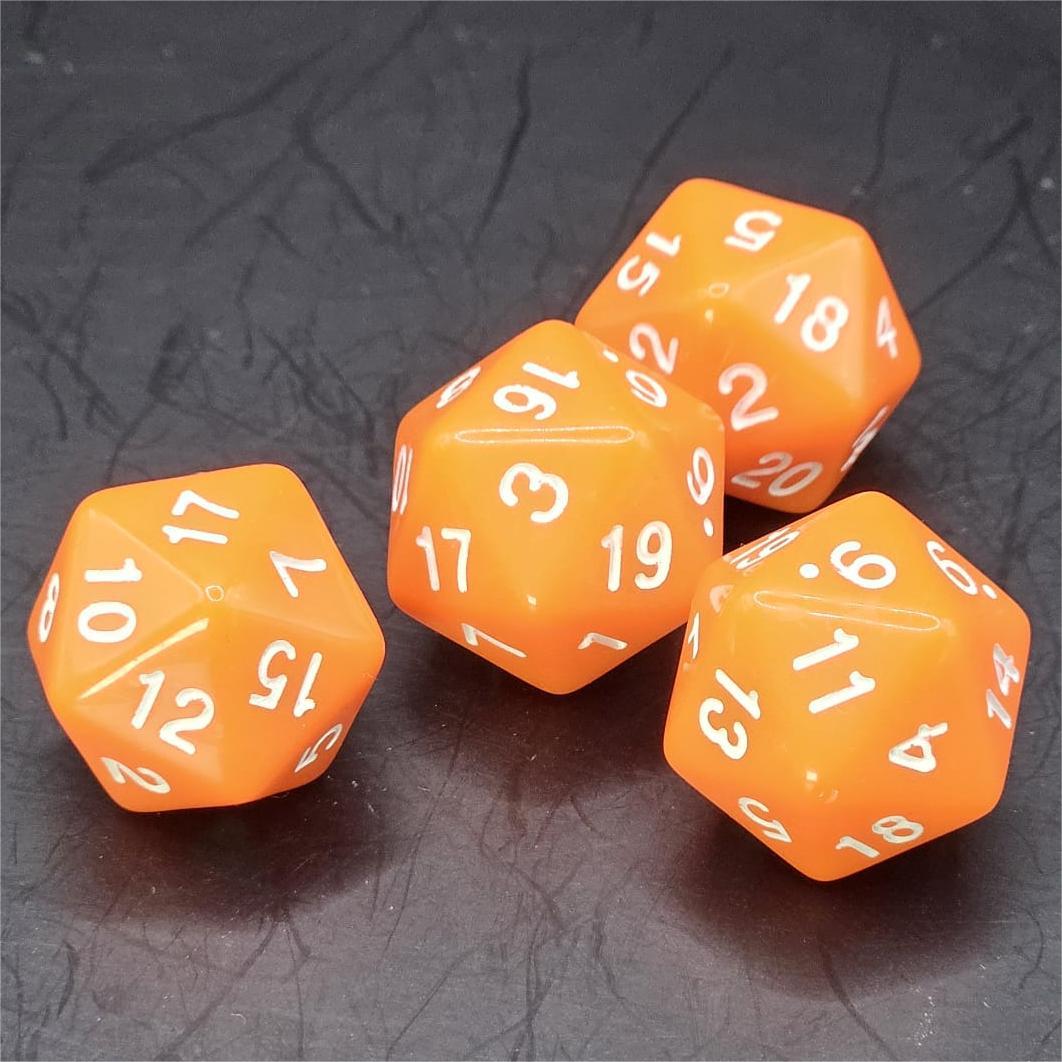 Pack of Orange 20mm D20 Dice