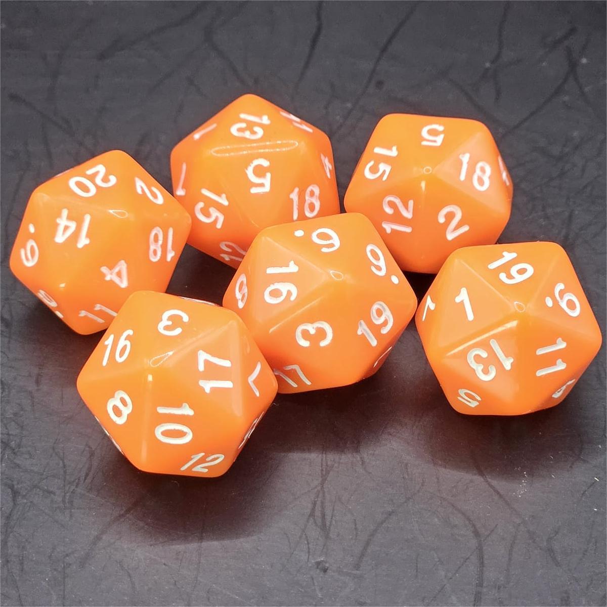 Pack of Orange 20mm D20 Dice