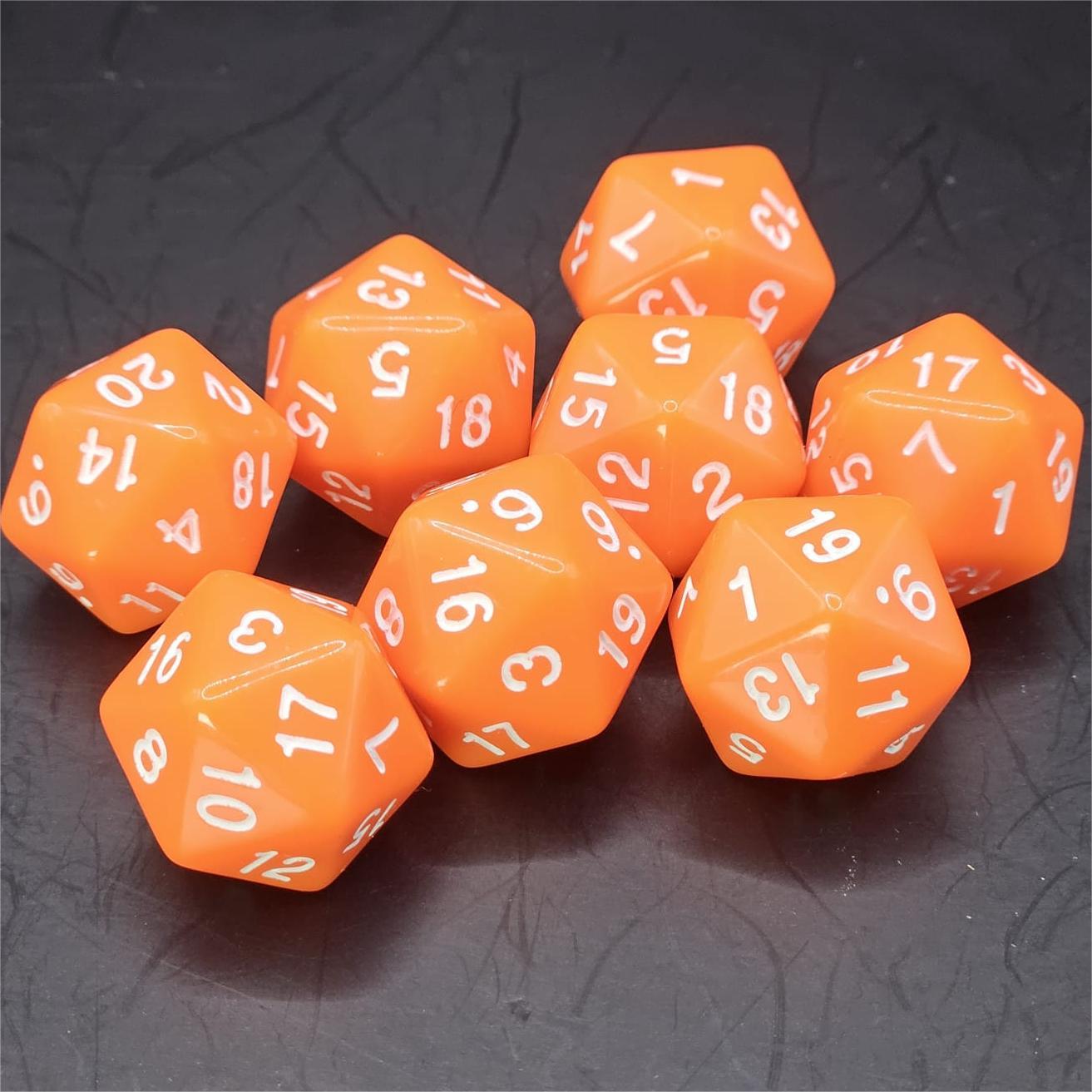 Pack of Orange 20mm D20 Dice