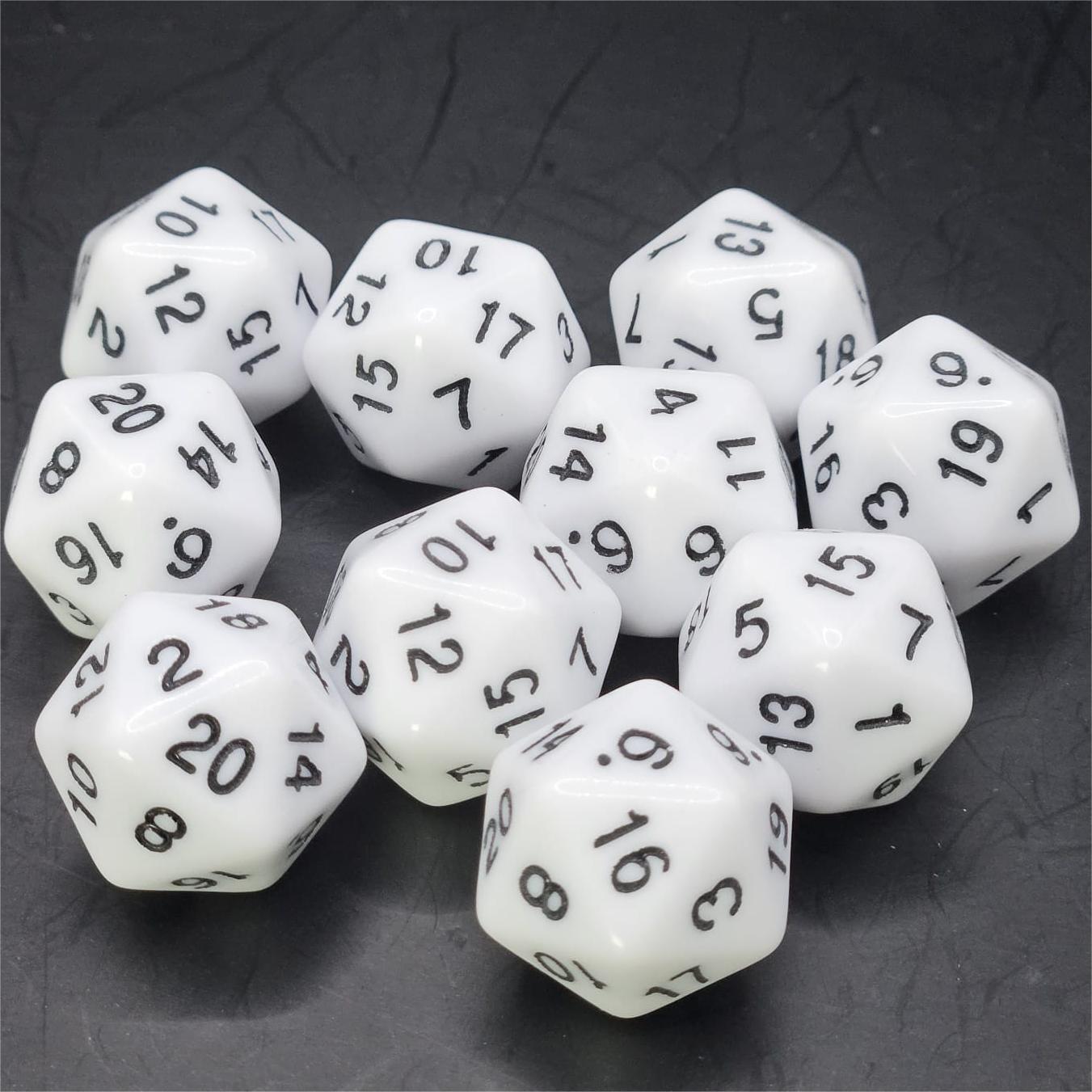 Pack of White 20mm D20 Dice