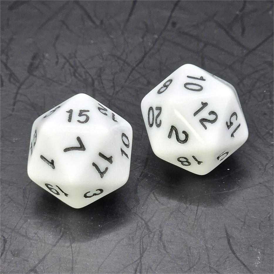 Pack of White 20mm D20 Dice